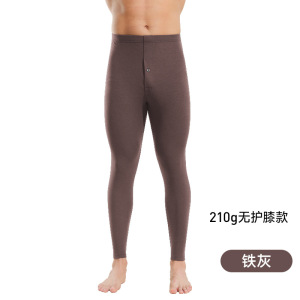 羊毛护膝男士保暖裤男裤加厚牙签条阳离子德绒秋裤男款打底裤秋冬