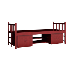 铭威盾上下铺双层床实木营具宿舍单人床实木单层床[带床下柜]