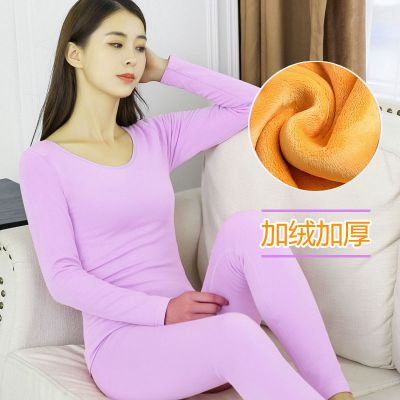 保暖内衣女加绒加厚套装秋冬秋衣秋裤保暖衣学生套装/上衣