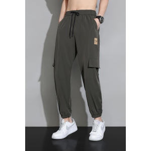 冰丝裤子男士夏季薄款速干运动大码休闲裤宽松透气工装束脚裤男