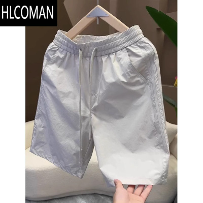 HLCOMAN夏季外穿中裤薄款透气简约短裤男士时尚潮流青少年百搭休闲五分裤