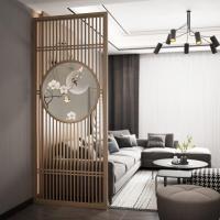 BONJEAN新中式屏风隔断客厅卧室遮挡家用简约现代进风水玄关格栅时尚