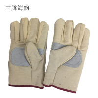 中腾海韵 帆布皮掌手套 皮掌 双