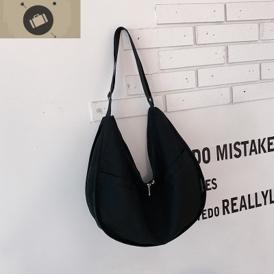 帆布大包包女包新款2020大容量单肩斜挎包纯色百搭ins休闲布袋包艾狄伊娃单肩包