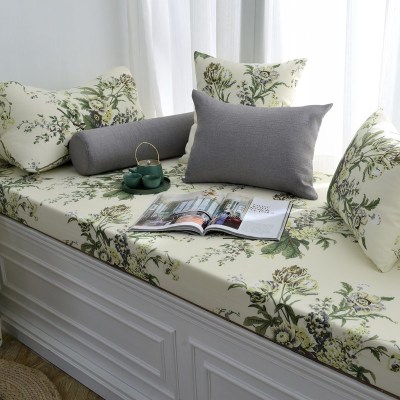 家柏饰(CORATED)高密度海绵飘窗垫窗台垫定做沙发垫北欧阳台垫榻榻米可机卡座花1号色20cm飘窗垫