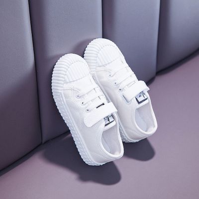 幼儿园小白鞋儿童球鞋六一校园演出帆布鞋男女童白色室内舞蹈鞋_623