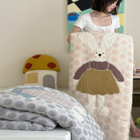 亲子款A类全棉色织双层纱贴布绣儿童被芯可机洗卡通春秋冬被