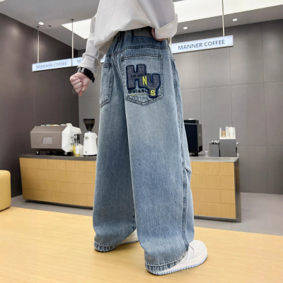 男童春款牛仔裤长裤2026新款儿童中大童春秋宽松炸街初中生裤子潮_710