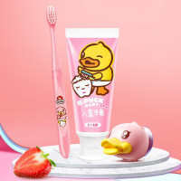 小黄鸭 儿童牙膏含氟防蛀1-6岁 草莓味50g+香橙味50g