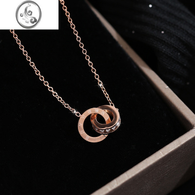 JiMi罗马数字钛钢圆环项链女夏季气质高级锁骨链2022新款小众设计轻奢