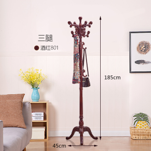 鑫环境 实木衣帽架欧式衣帽架落地衣帽架家用衣帽架挂包架单杆式衣架简约现代卧室挂衣服架子办公室衣架