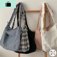 日系原宿暗黑大容量少女斜挎包ins港风复古街头潮搭学生帆布包NEW LAKE