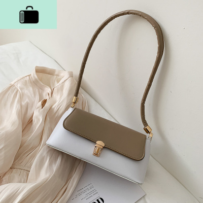 夏天撞色包包女腋下包2020网红新款手提法棍包高级感洋气单肩包包NEW LAKE女士单肩包