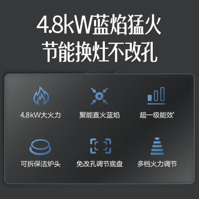 万和(Vanward)燃气灶 液化气煤气灶双眼灶嵌入式灶具4.8kW大火力全进风钢化玻璃一级能效JZY-C5L90S