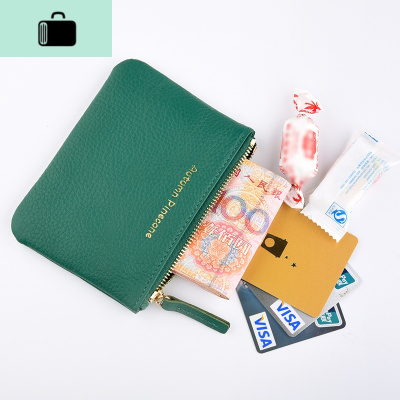 男女式皮零钱包头层牛皮拉链卡包钥匙包简约迷你多彩硬币包NEWLAKE女手包