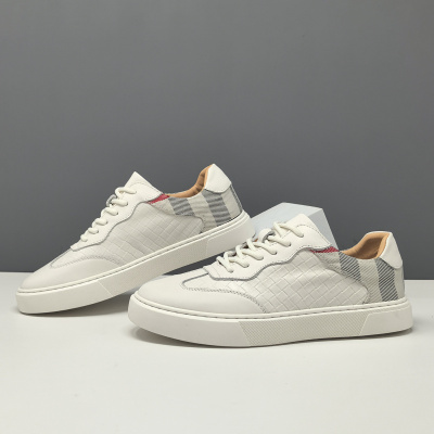 男生真皮拼色板鞋男款潮流百搭鞋子欧洲站男鞋透气休闲鞋男韩版潮