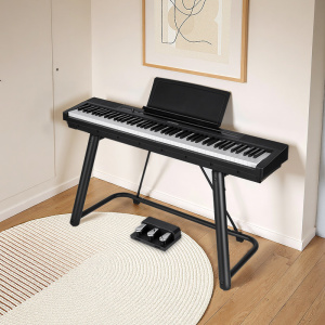 莫森(MOSEN)智能电钢琴MS-106P黑色重锤电钢琴 数码钢琴88键 全新款+琴架+三踏板+配件大礼包