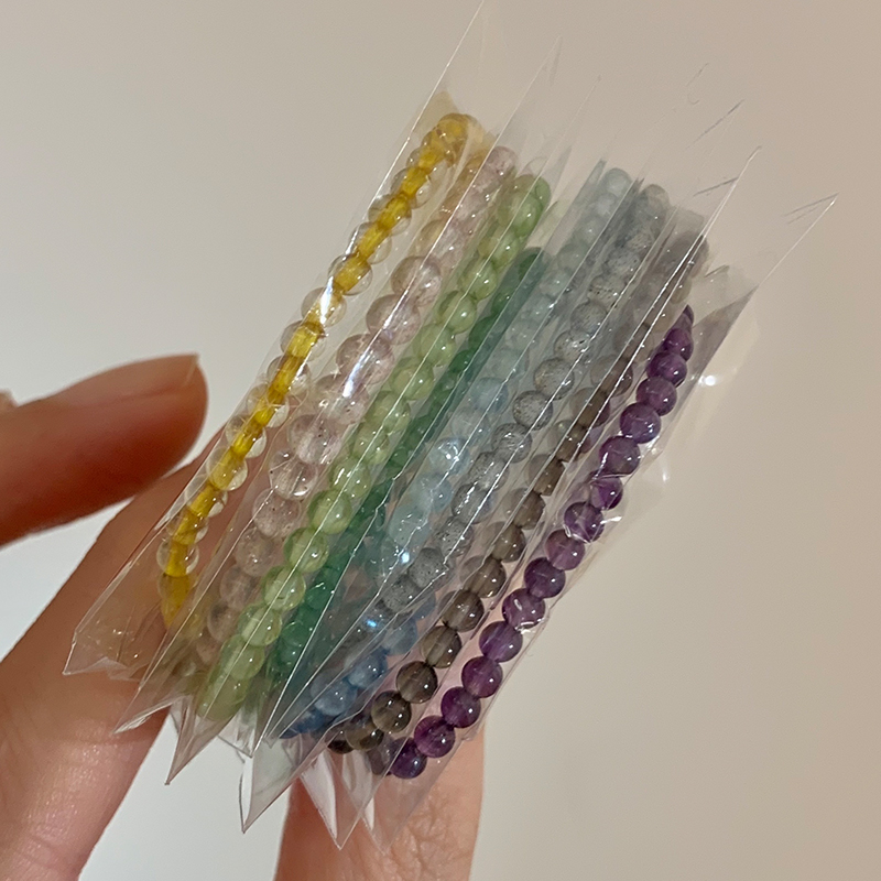 天然水晶手串女款高级感海蓝宝叠戴手链轻奢小众精致夏日配饰送女朋友老婆情人节七夕生日礼物
