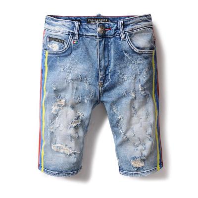 夏款纯棉牛仔短裤男破洞牛仔裤男式五分牛仔裤男中裤CYLLSF
