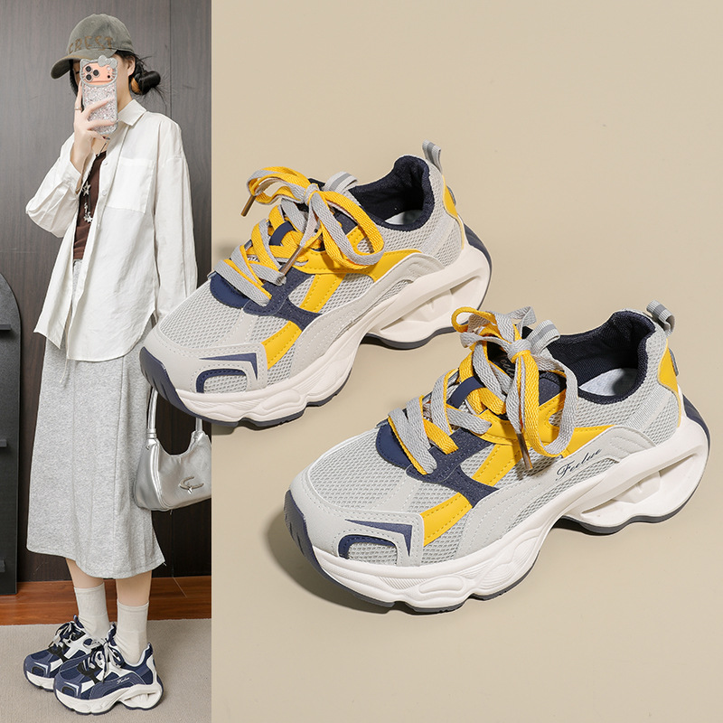 ins韩版新款老爹鞋女2026春季跑步休闲厚底增高鞋女