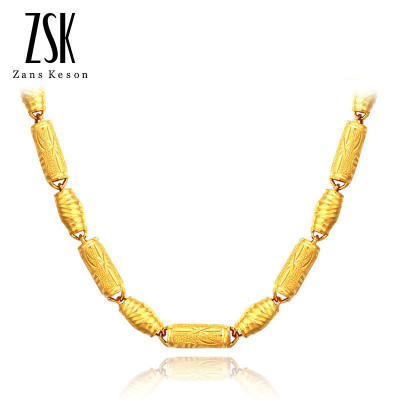 ZSK珠宝黄金项链男竹节橄榄999足金项链男士正品显大气黄金链子时尚黄金珠宝首饰送男友送爸爸礼物（计价）定制/12.62克/46.5CM