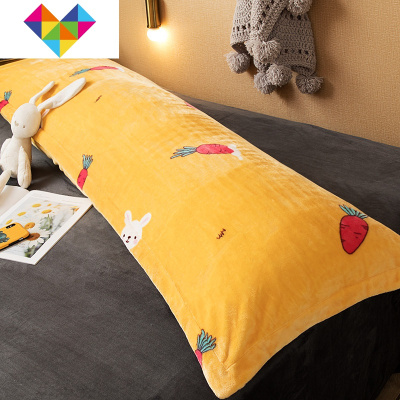 带枕套双人情侣长条睡觉枕芯1.5m1.8米1.2家用长款一体网红长枕芯御蓝锦