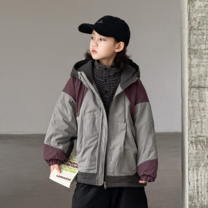 男童棉服外套冬季新款儿童保暖加厚棉衣中大童加绒棉服冬装潮