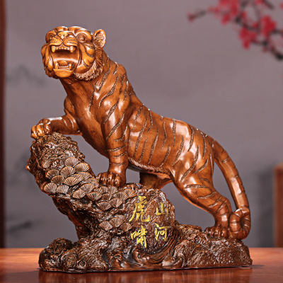添福运 树脂摆件工艺品家居客酒柜装饰品玄关客厅虎年老虎装饰品摆件办公室装饰店铺装饰开业礼品乔迁礼品收银台装饰品虎啸山河