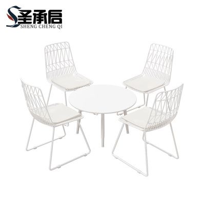 圣承启 碳钢桌椅 白色一桌四椅 套