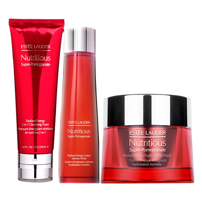 EsteeLauder雅诗兰黛红石榴套装护肤礼盒补水保湿红石榴洁面125ml水200ml晚霜50ml套装