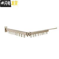 三维工匠折叠晾衣架卫生间阳台外室内推拉隐形晾衣杆家用挂壁式晾衣架 香槟金[豪华款]0.60--1.68米18个防风钩