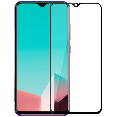 [买2送手机壳]轻万适用vivoy91钢化膜全屏玻璃贴膜丝印黑色手机保护膜