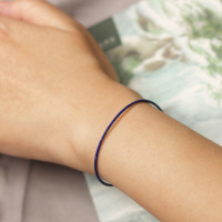 天然原创民族风简约百搭气质单圈平安符极细桶珠青金石手链送女朋友老婆情人节七夕生日礼物