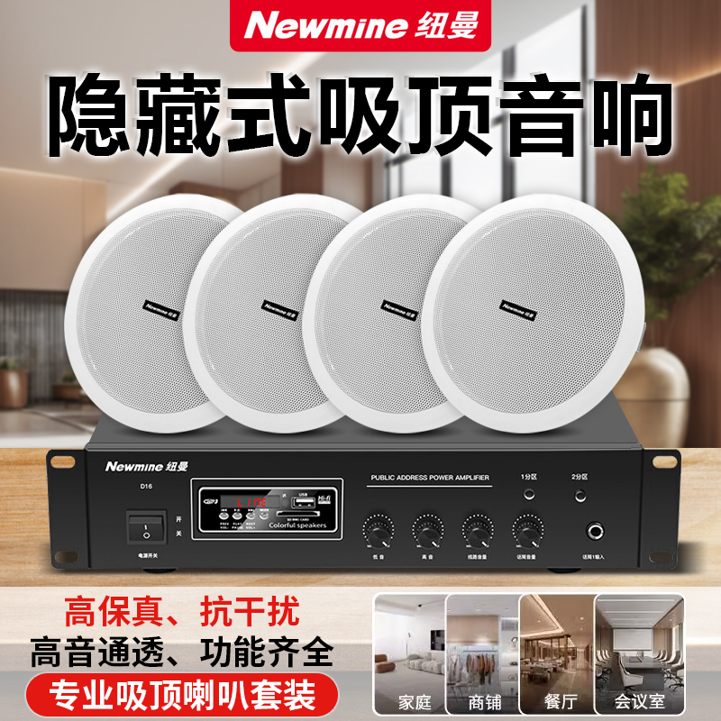 纽曼(Newsmy)功放吸顶音响 R15 6英寸一拖四