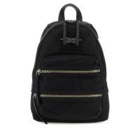 MARC JACOBS/莫杰女式中号双肩背包黑尼龙银金属配件