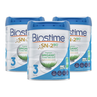 澳洲发/3罐装-澳大利亚版合生元(BIOSTIME)蓝精灵有机婴幼儿奶粉3段800g/罐装12个月以上进口婴幼儿三段奶粉
