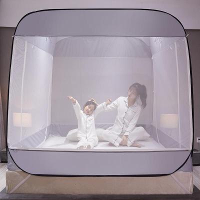 家柏饰(CORATED)蒙古包蚊帐1.8m床1.5m家用免安装防摔加密纹账2米1.2学生可折叠