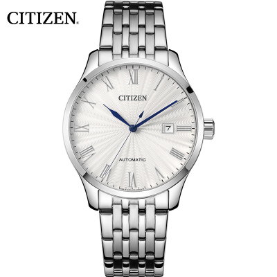 西铁城(CITIZEN)手表男日本机械表不锈钢表带简约商务小蓝针男士运动防水商务腕表NJ0080-50ANJ0080-50A