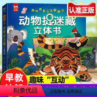 [正版]动物捉迷藏立体书趣味情景立体翻翻书蜜蜂啄木鸟老虎考拉等了解大自然中的各种动物宝宝的生活习惯儿童早教游戏书幼