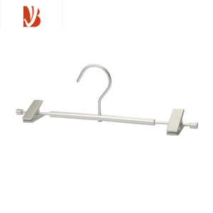 三维工匠无印铝裤架日式伸缩裤夹合金收纳裤夹子家用多衣橱衣帽间精品 银色