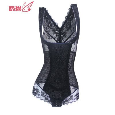 薄产后束腰收腹无痕透气谜美人连体塑身衣束身计美体内。费琳