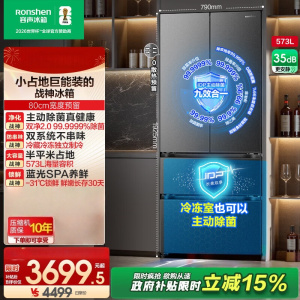 容声战神 BCD-573N40FQLAD 灰 573升大容量双净双系统法式多门电冰箱超薄零嵌入式家用一级能效风冷无霜