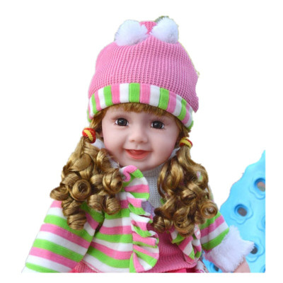 智能对话娃娃女孩儿童电动玩具布娃娃仿真会说话的洋娃娃1018条纹公主裙充电款第三代