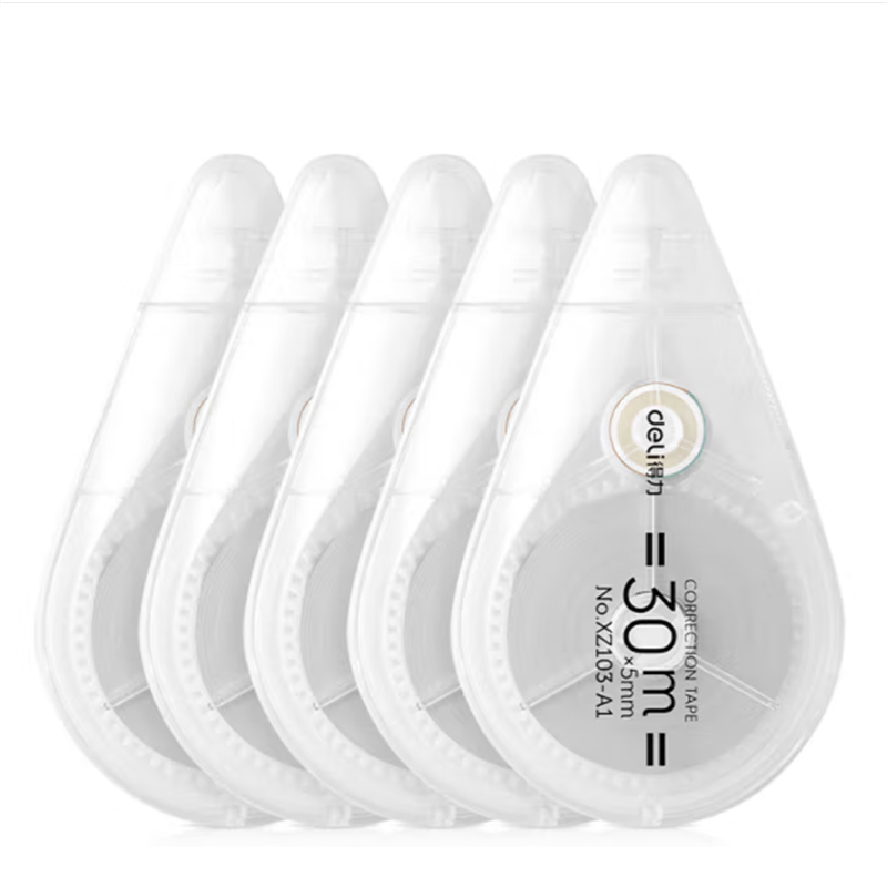 得力(deli)150米修正带PET带芯涂改带改正带XZ103-A1 5只/组 6组起售