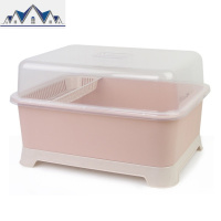 沥水碗架带盖碗碟架放碗架塑料收纳盒装碗筷收纳箱厨房碗柜置物架 三维工匠