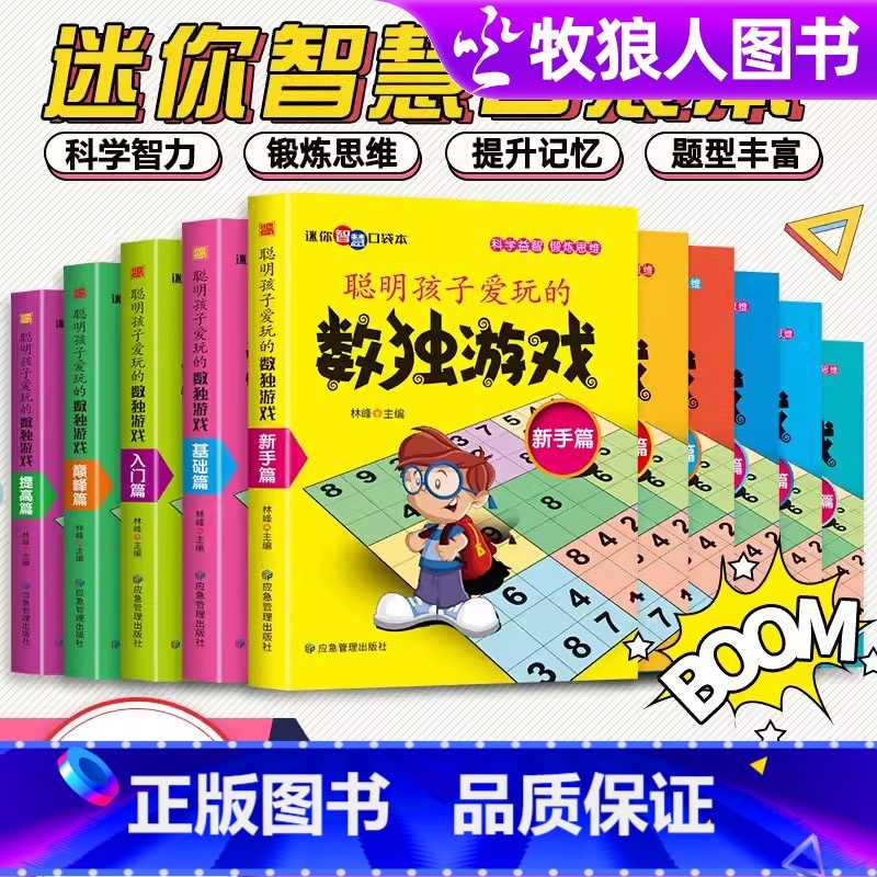 聪明孩子爱玩的数独游戏(全十册) [正版]数独阶梯训练小学生四六九宫格越玩越聪明的数独游戏书儿童玩转数独从初级入门到精通