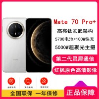 [全新]华为Mate70 Pro+ 羽衣白 16GB+512GB 超清影像 5700毫安电池 100W快充 120Hz二代昆仑玻璃屏 支持卫星通话 防尘防水全网通手机