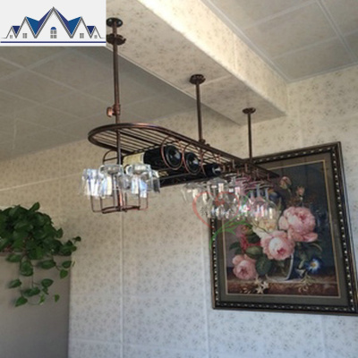 欧式吧台酒杯架高脚杯架红酒杯架倒挂家用红酒架摆件葡萄酒架悬挂 三维工匠收纳层架