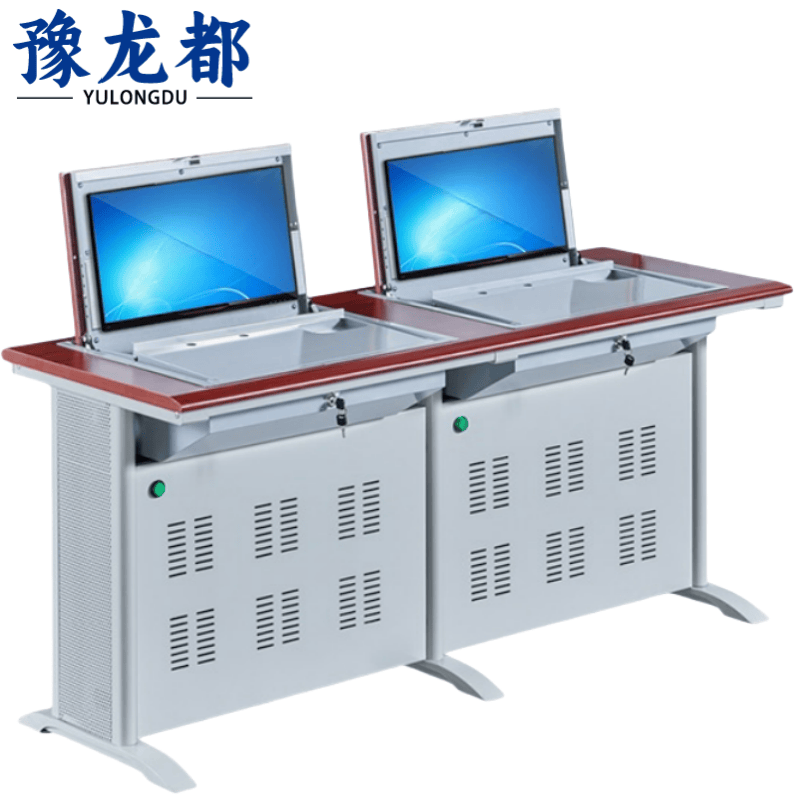 豫龙都翻转电脑桌双人张