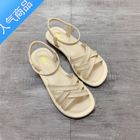 SUNTEK2023年夏季新款平底露趾凉鞋复古百搭软底休闲罗马女鞋大码41-43